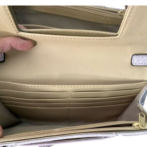 Nine West Pale Lavender Croc Embossed Crossbody Bag – Adjustable Strap - Picture 10 of 11